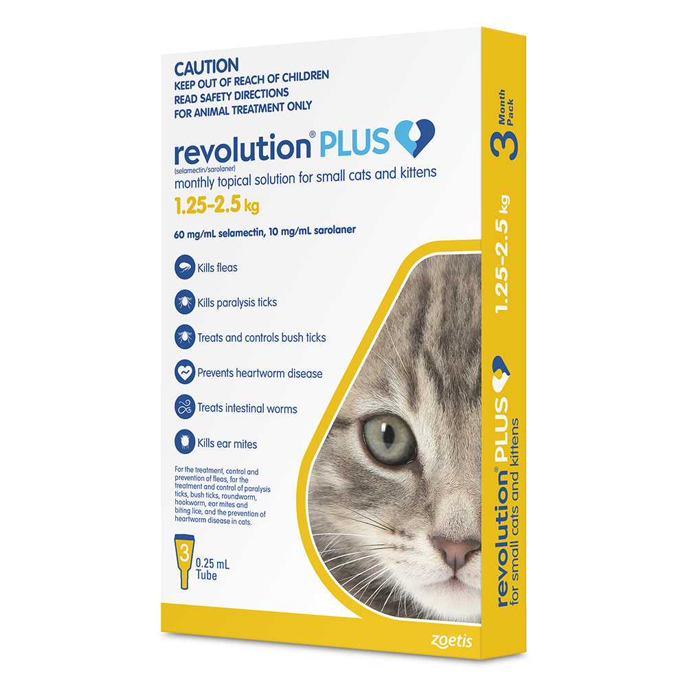 Revolution Plus for Kittens and Small Cats 1.25 - 2.5Kg (Yellow)