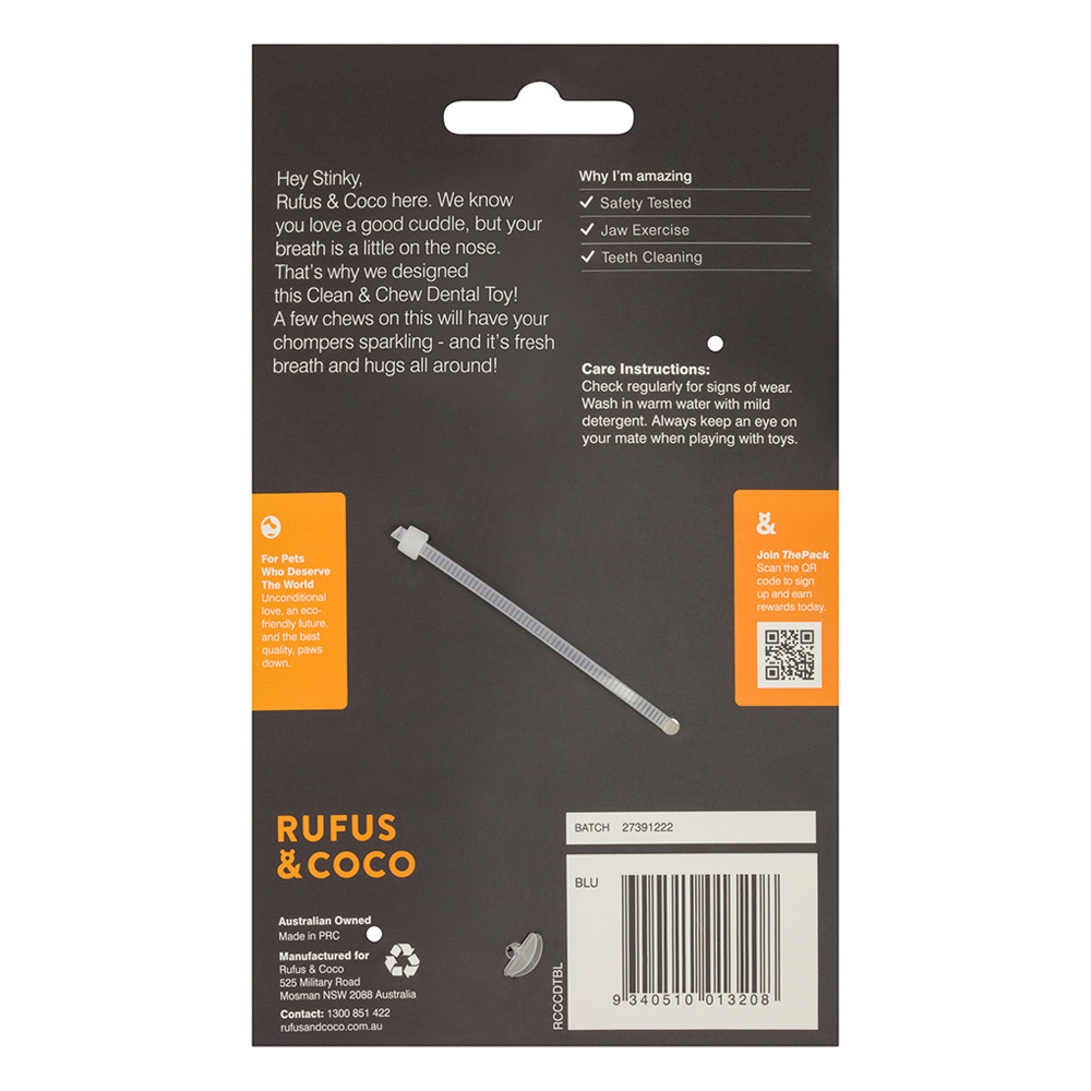 Rufus & Coco Clean & Chew Dental Toy for Dogs