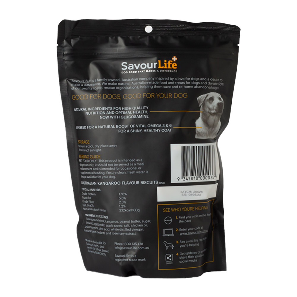 SavourLife Australian Kangaroo Flavour Biscuit Treats for Dogs