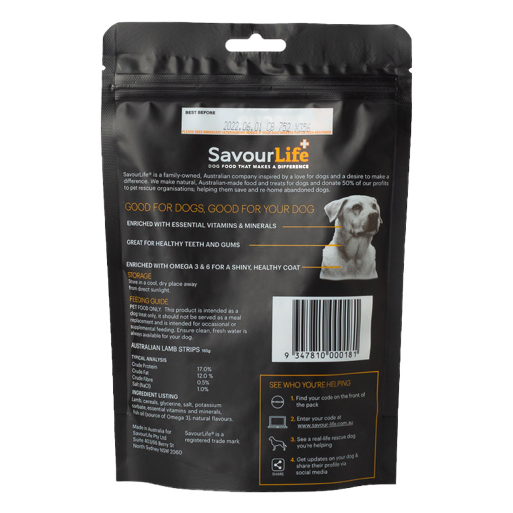 SavourLife Australian Lamb Strips Treats for Dogs