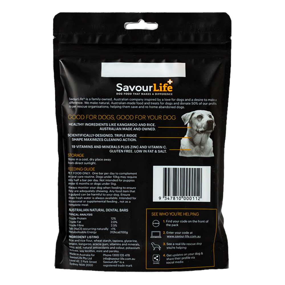 SavourLife Australian Natural Dental Bars Treats for Dogs Small to Medium