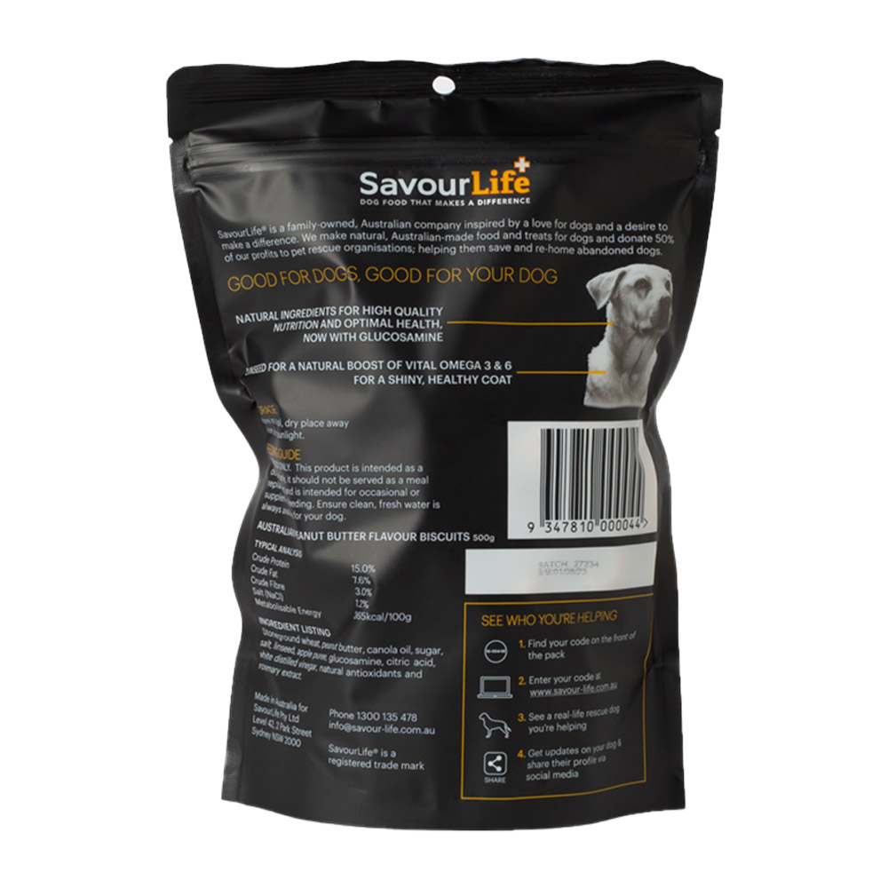 SavourLife Australian Peanut Butter Flavour Biscuit Treats for Dogs