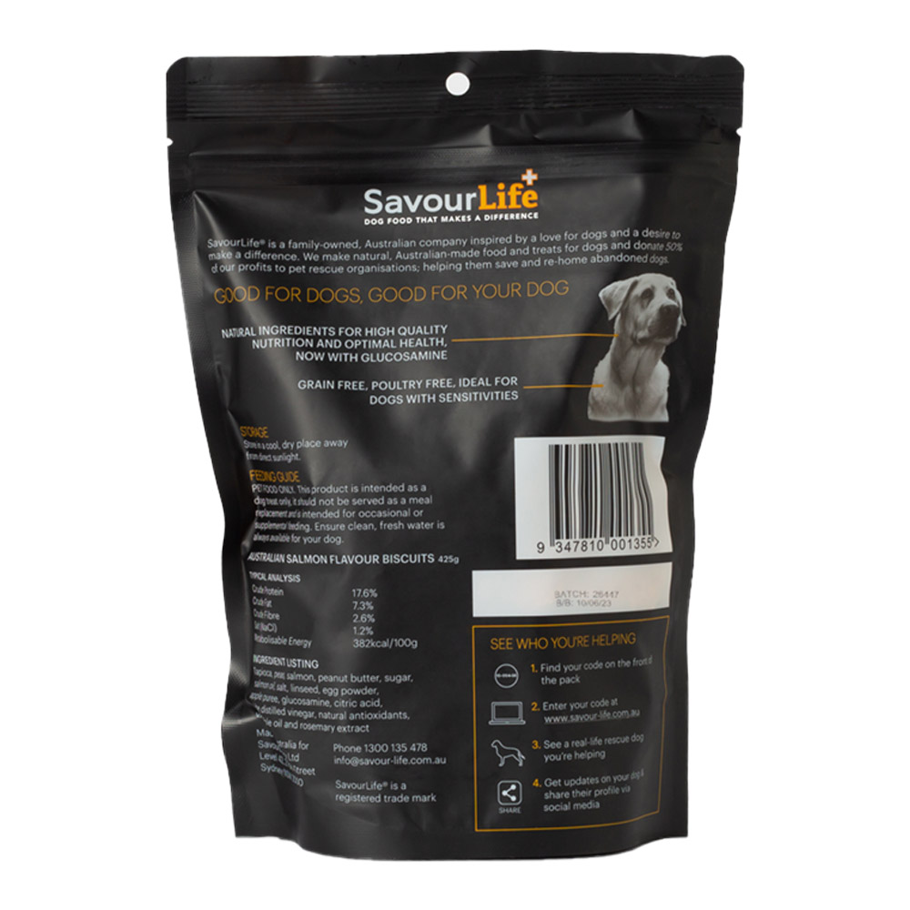 SavourLife Australian Grain Free Salmon Flavour Biscuit Treats for Dogs