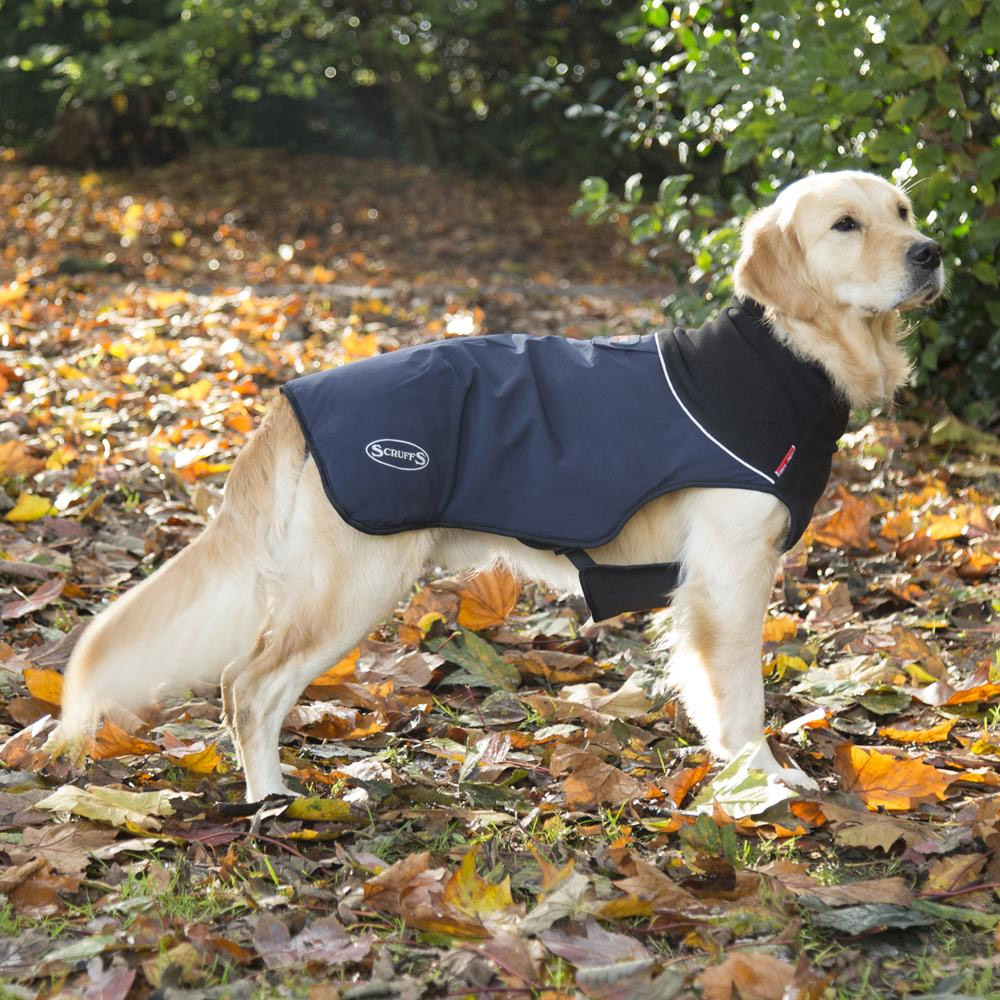 Scruffs Thermal Self Heating Dog Coat Navy Blue