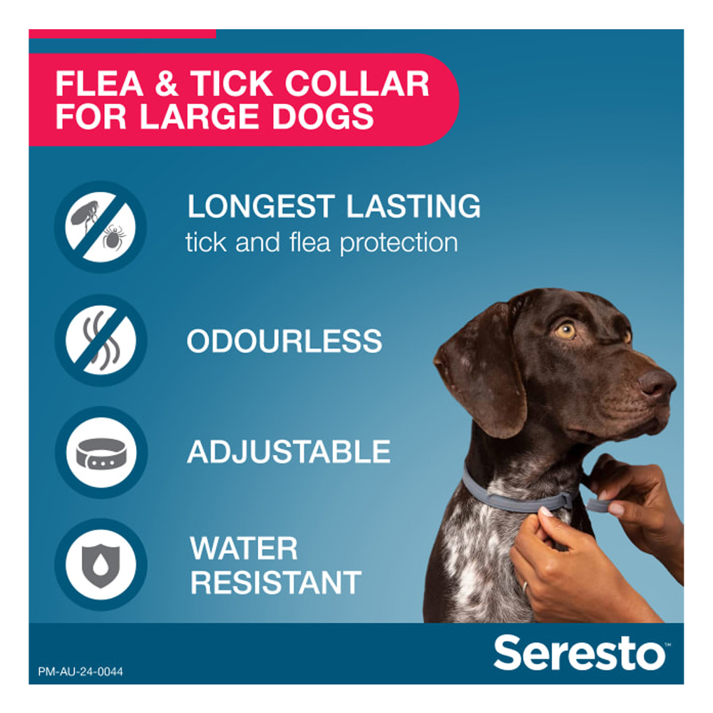 Seresto Flea and Tick Collar for Dogs over 8 Kg (Red)