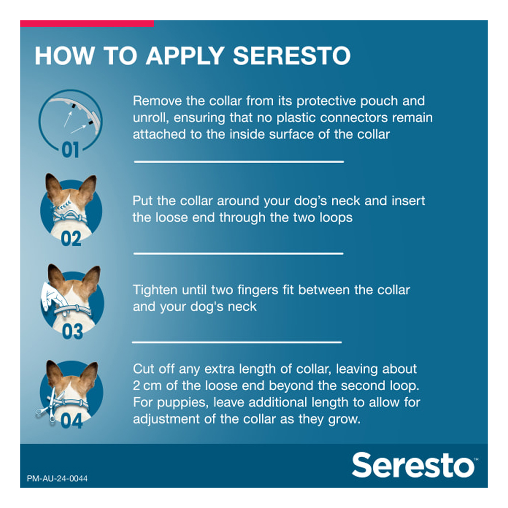 Seresto Flea and Tick Collar for Dogs over 8 Kg (Red)