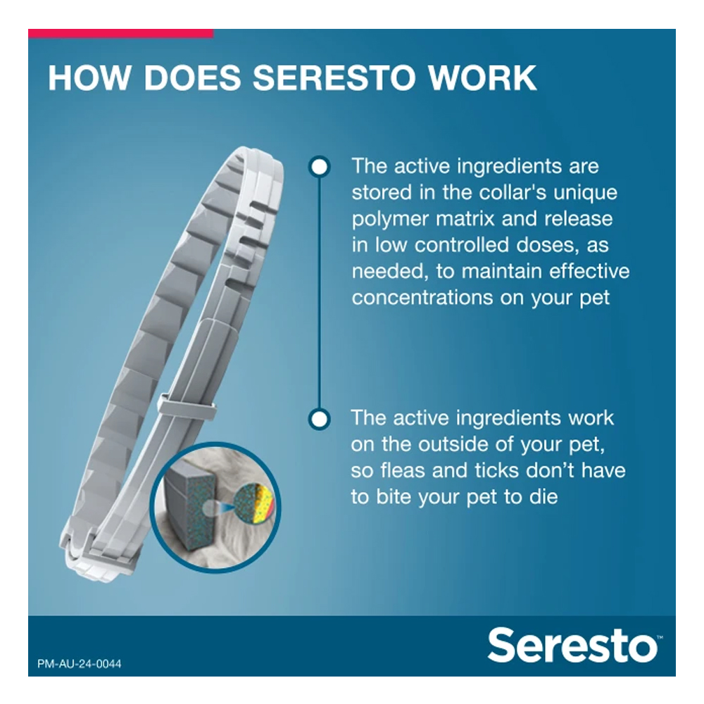 Seresto Flea and Tick Collar for Dogs over 8 Kg (Red)