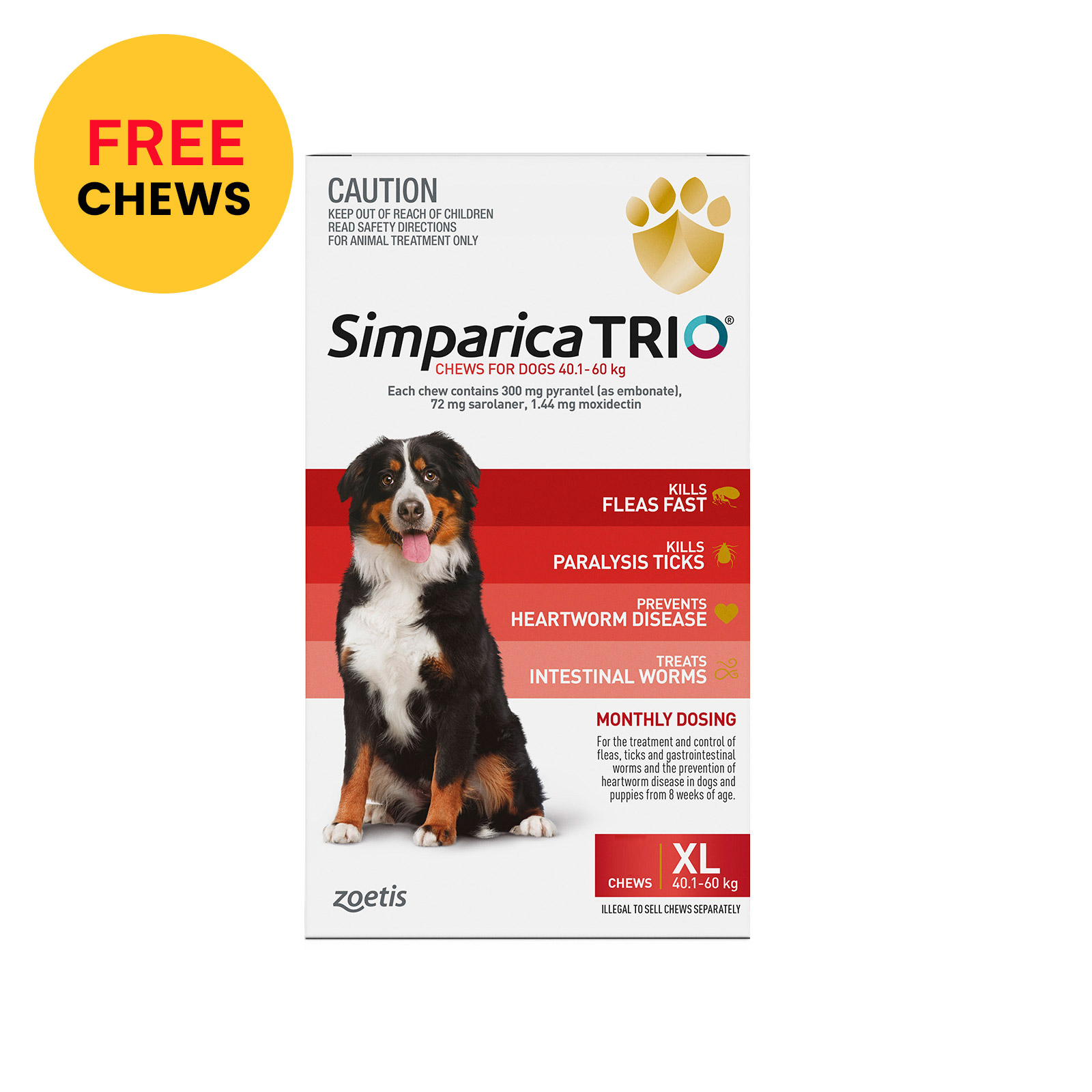 Buy Simparica TRIO for XLarge Dogs (Red) Online