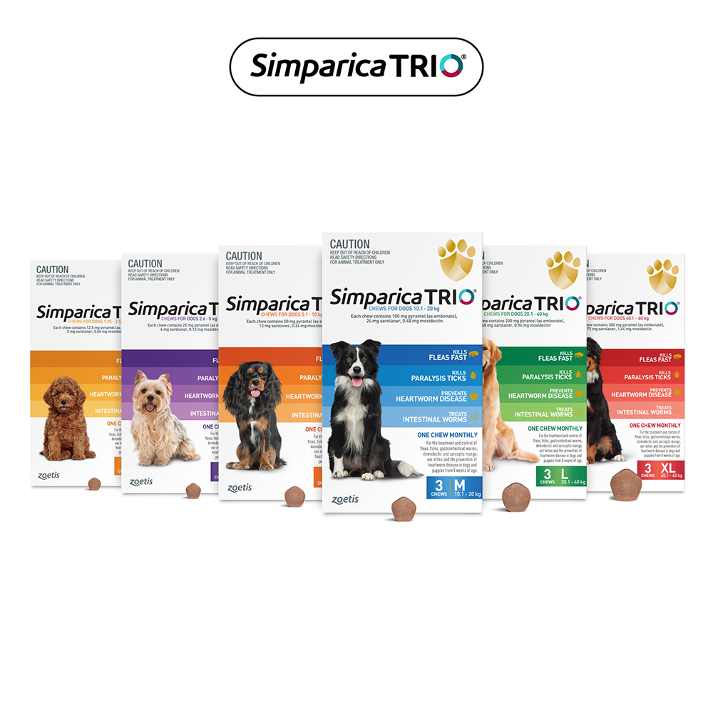 Simparica TRIO for Puppy 1.25-2.5kg (Yellow)