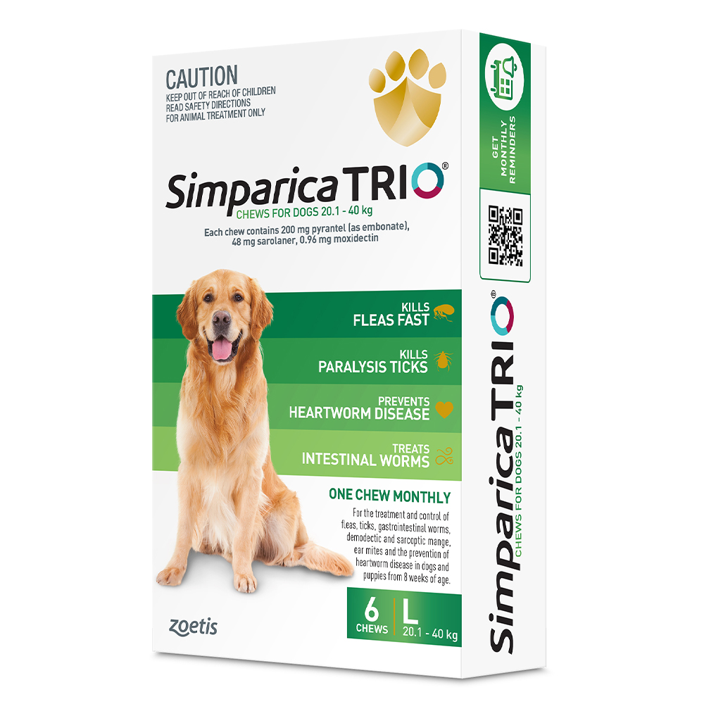 Simparica TRIO for Large Dogs 20.1-40kg (Green)
