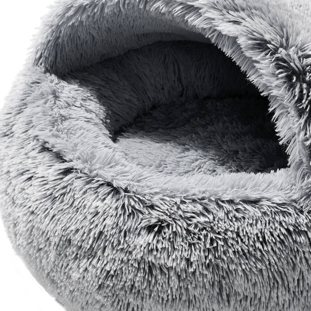 Snooza Calming Hoodie Cuddler Bed for Dogs Silver Fox