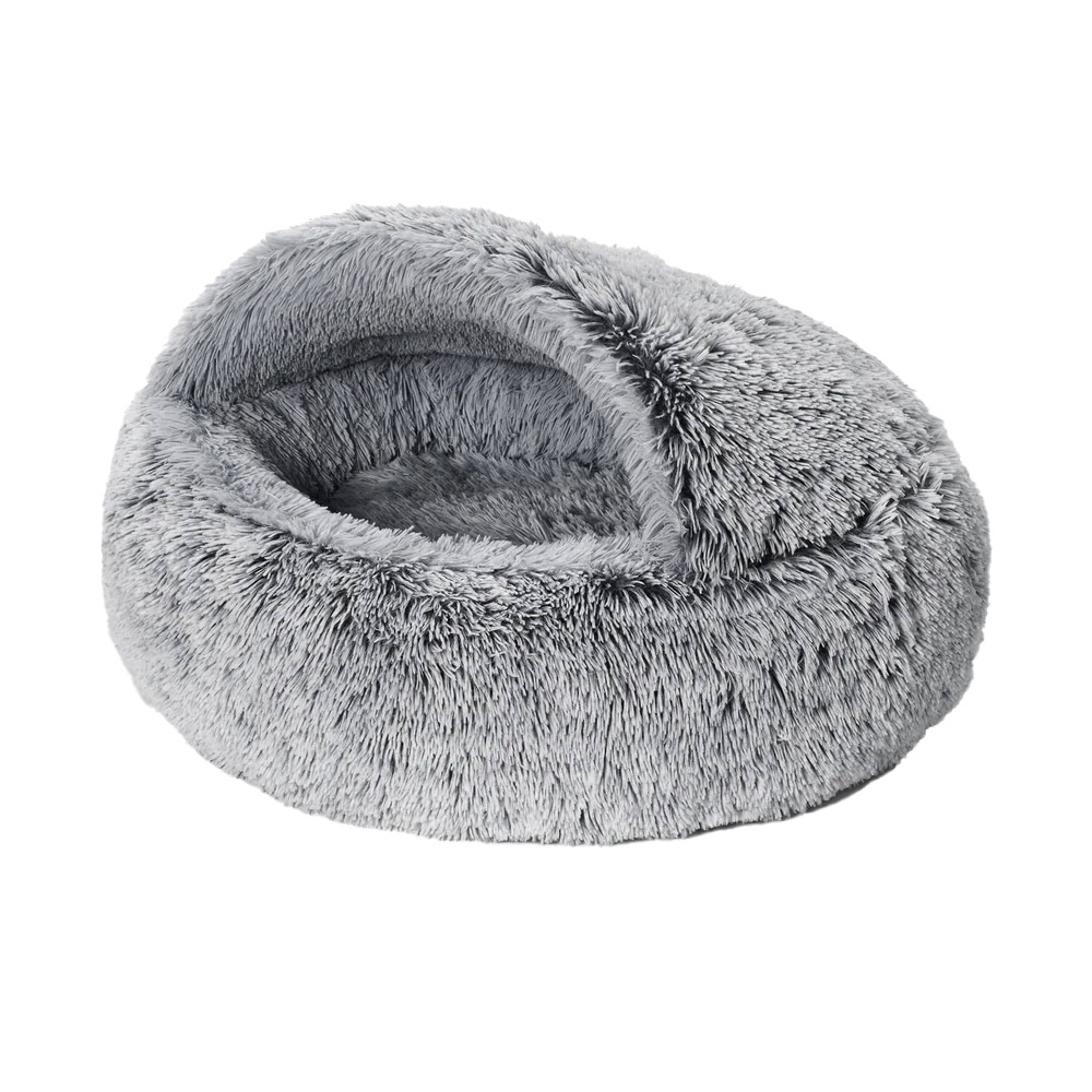 Snooza Calming Hoodie Cuddler Bed for Dogs Silver Fox