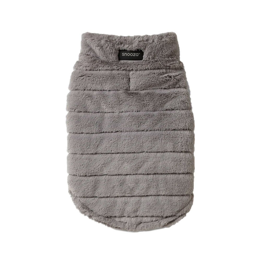 Snooza Wear Faux Fur Puffer Dog Jacket Cloud Grey
