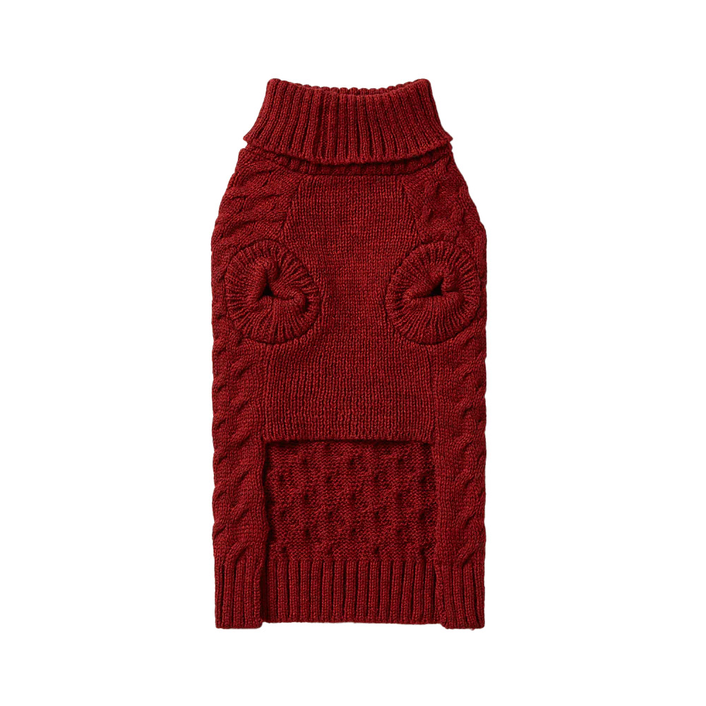 Snooza Wear Knit Polo Dog Sweater Red