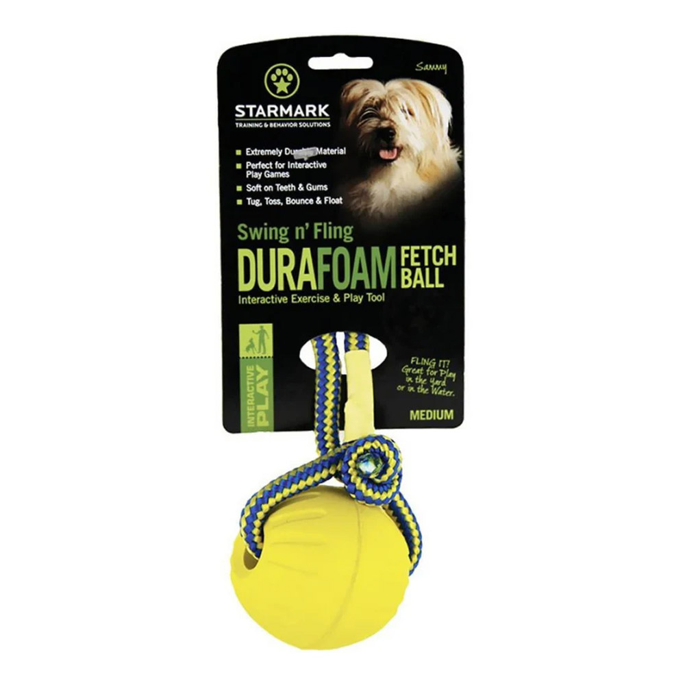 Starmark Swing 'n Fling DuraFoam Ball Dog Toy for Dog Supplies