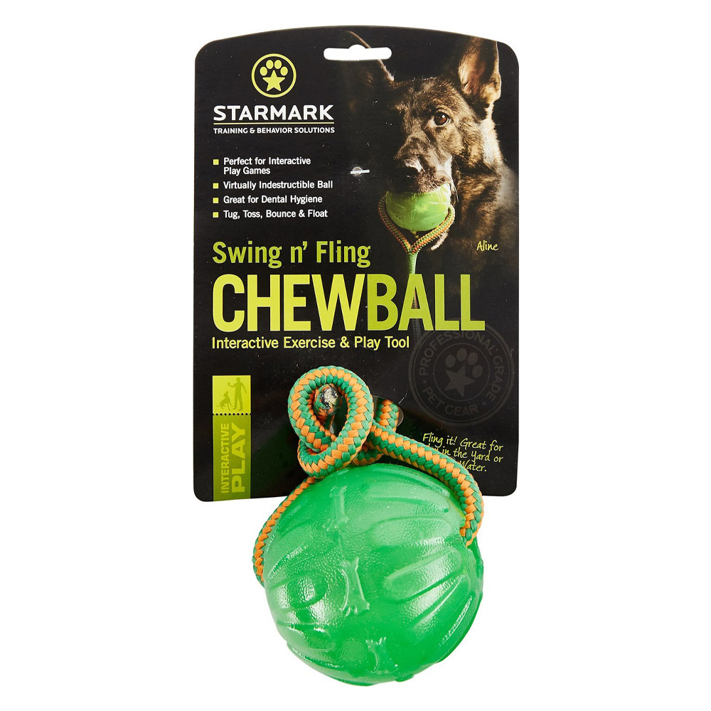 Starmark Swing 'n Fling Chew Ball Dog Toy