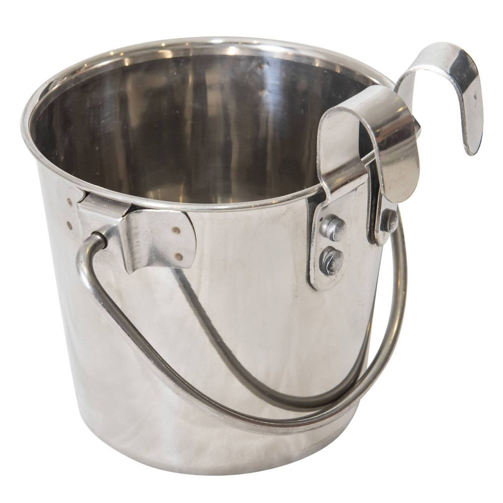 Superior Pet - Stainless Steel Flat Sided Bucket for Dog Supplies