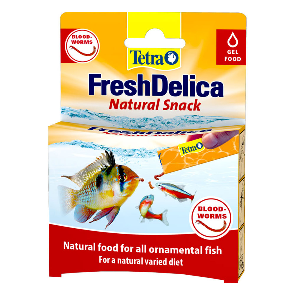 Tetra FreshDelica Natural Snack Blood Worms Gel Food For Fish for Fish Supplies