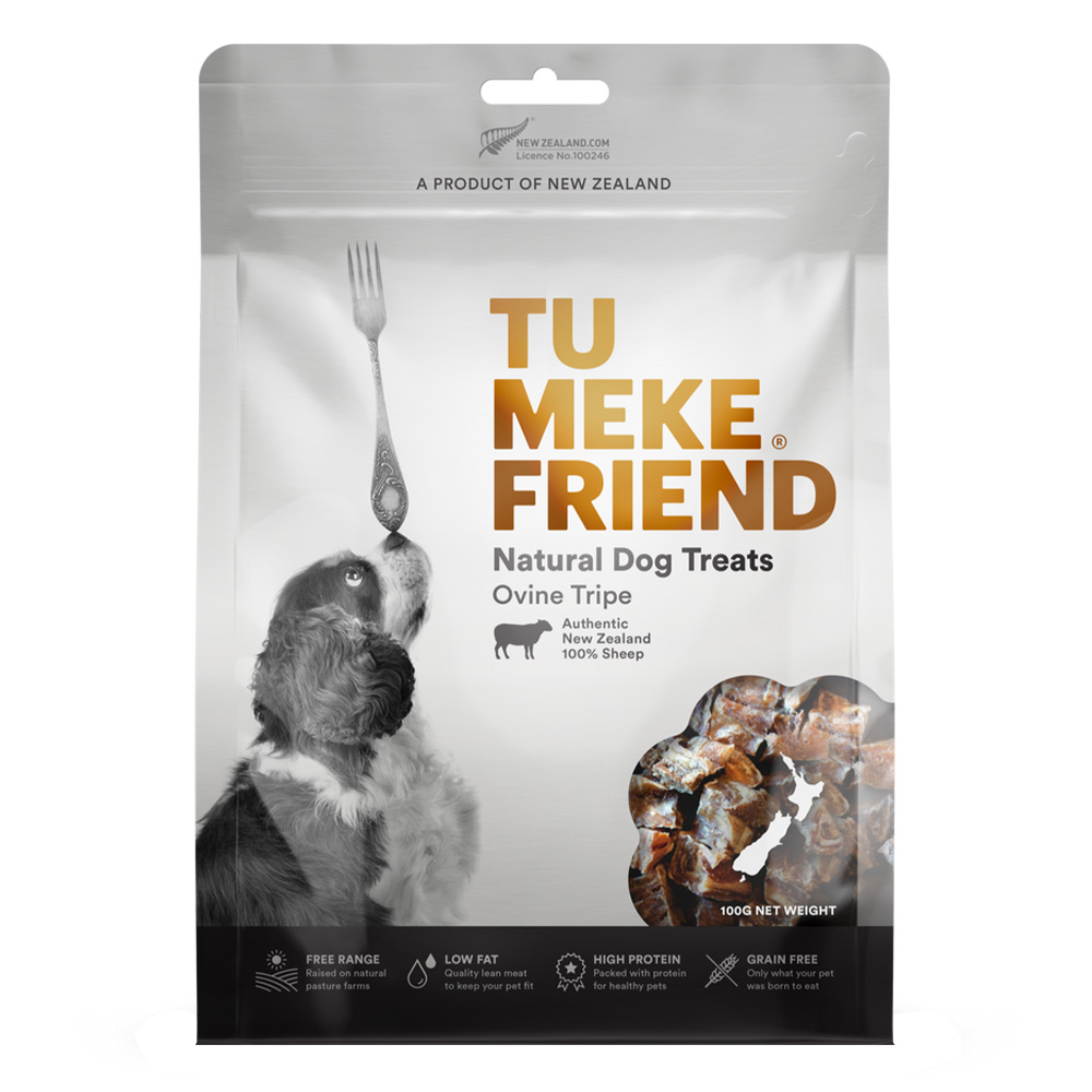Tu Meke Friend Air-Dried Natural Dog Treats Ovine Tripe 100g  1 Pack