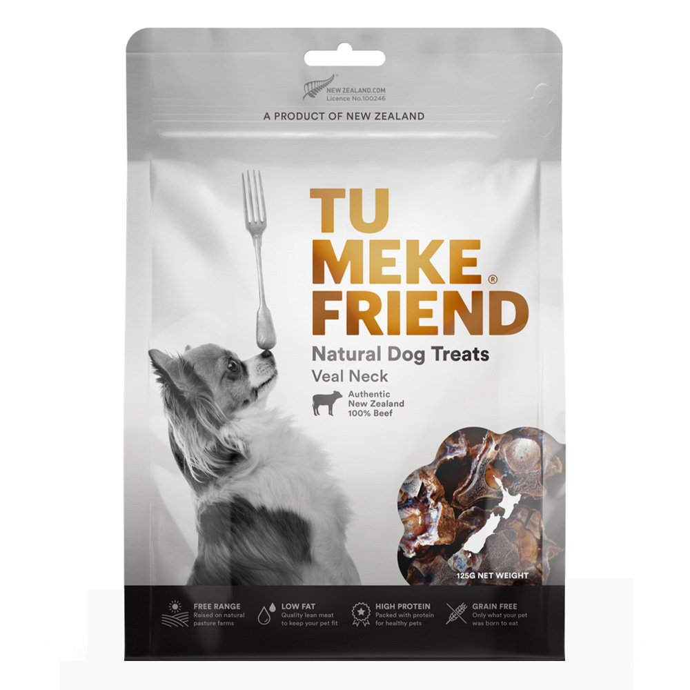 Tu Meke Friend Air-Dried Natural Dog Treats Veal Neck 125G