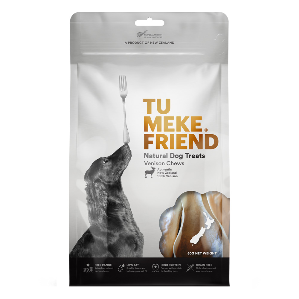 Tu Meke Friend Air-Dried Natural Dog Treats Venison Chews 60G