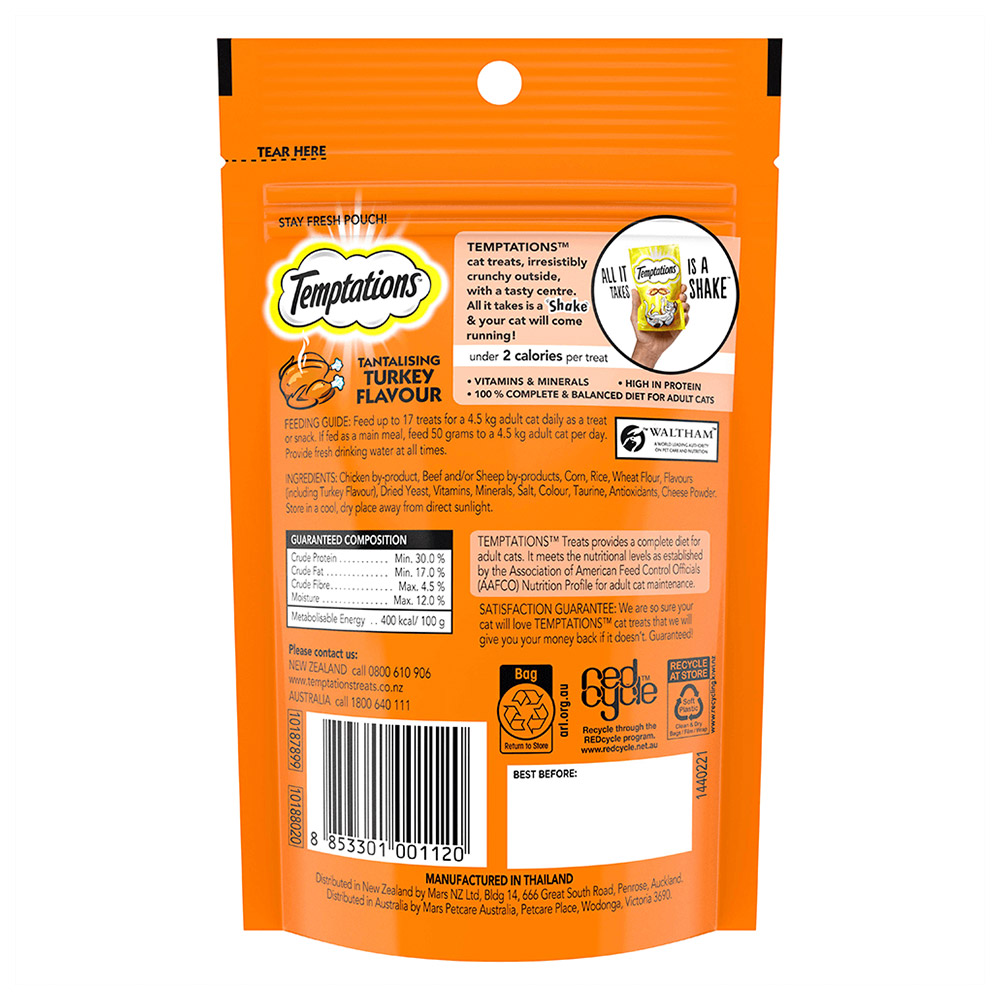 Temptations Tantalising Turkey Cat Treats 85gm
