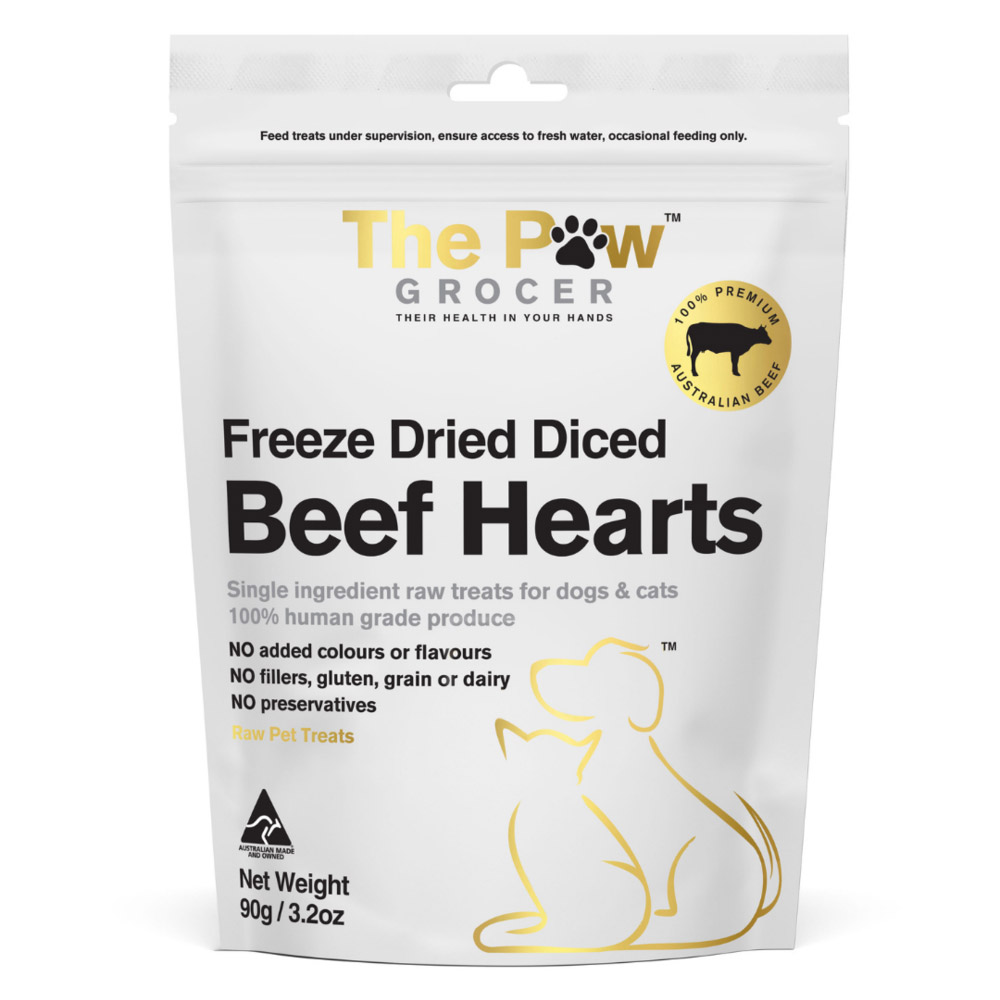 The Paw Grocer Freeze Dried Diced Beef Hearts for Dog Supplies