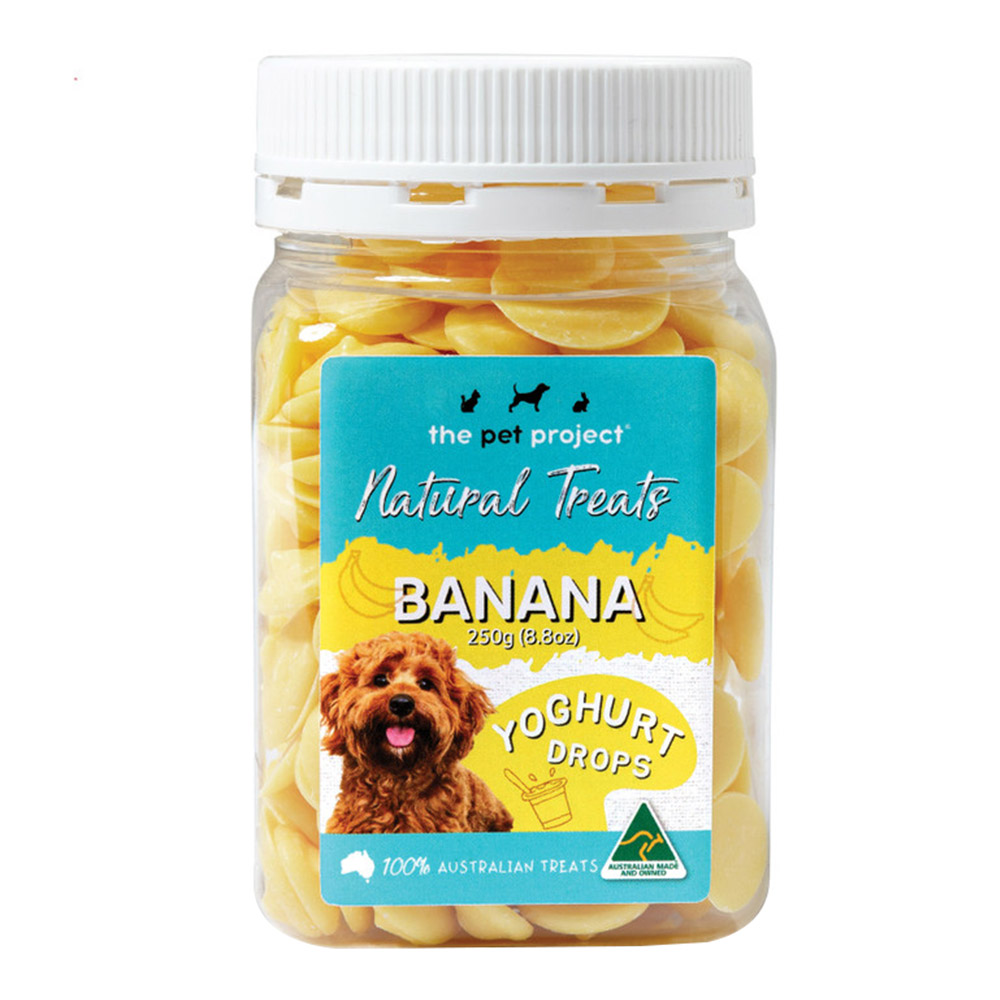 The Pet Project Banana Yoghurt Drops Dog Treats for Dog Supplies