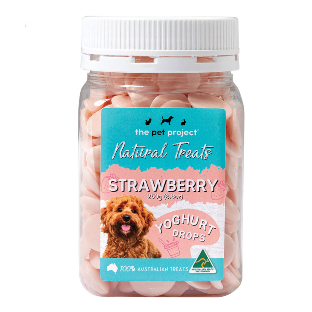 The Pet Project Strawberry Yoghurt Drops Dog Treats for Dog Supplies