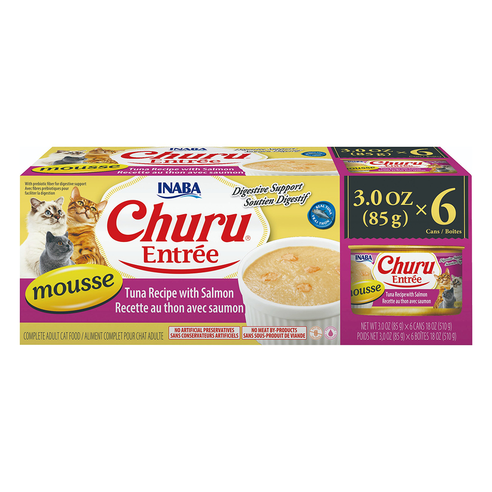 Inaba Churu Entree Mousse Tuna Recipe with Salmon Canned Wet Cat Food