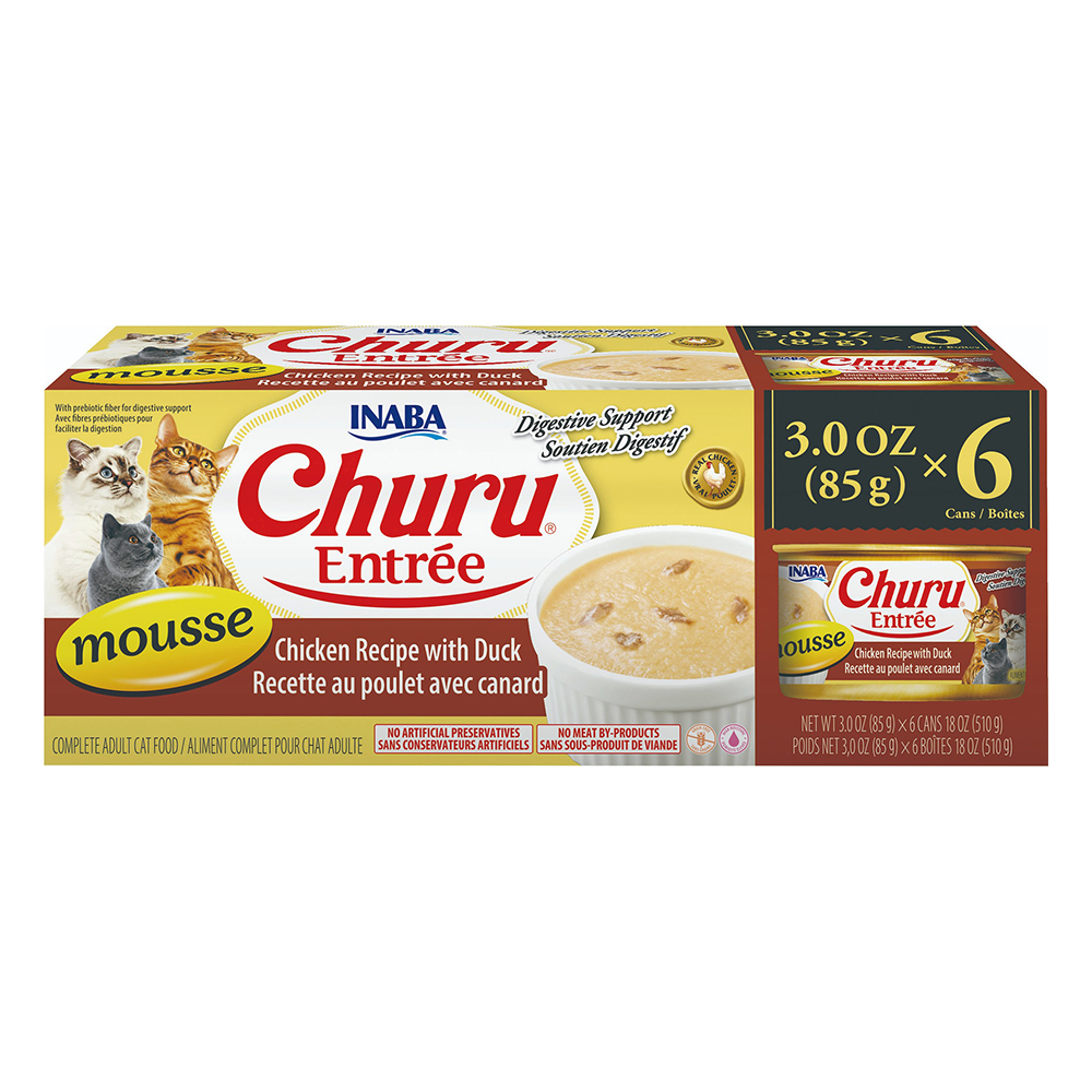 Inaba Churu Entree Mousse Chicken Recipe with Duck Canned Cat Food