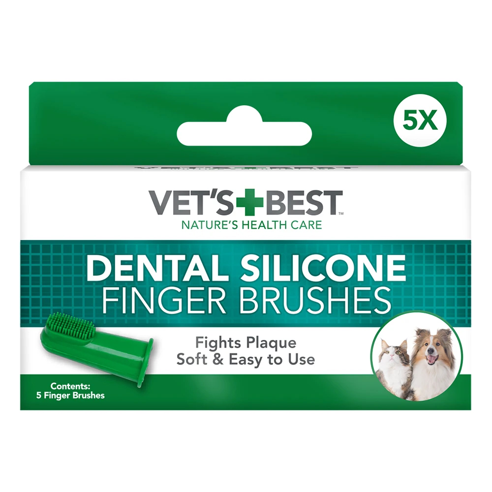 Vet's Best Nature's Health Care Dental Silicone Finger Brushes for Dogs & Cats