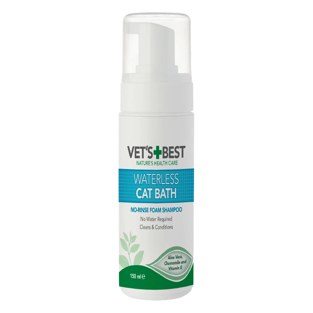 Vet's Best Nature's Health Care Waterless Cat Bath No-Rinse Foam Shampoo for Cats for Cat Supplies