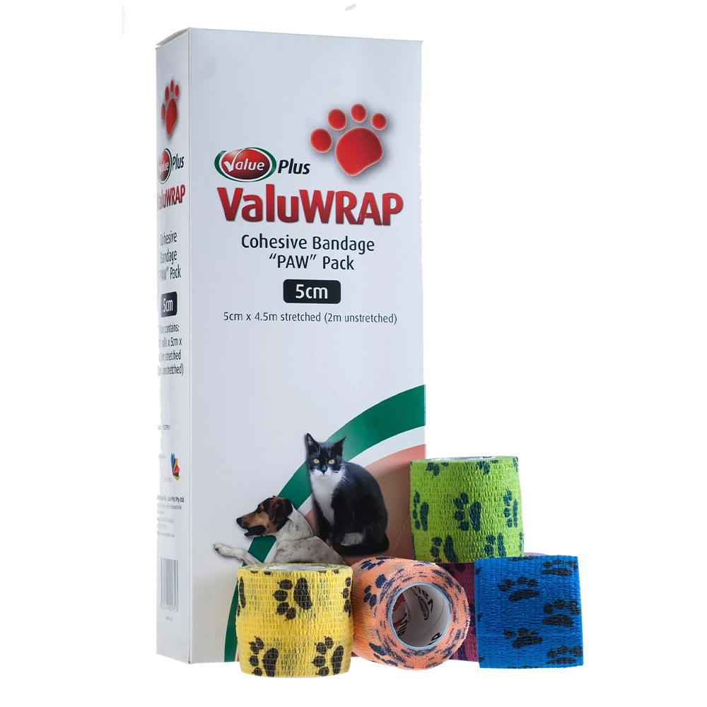 Value Plus Valu Wrap Cohesive Bandage Paw Pack For Dogs And Cats for Cat Supplies