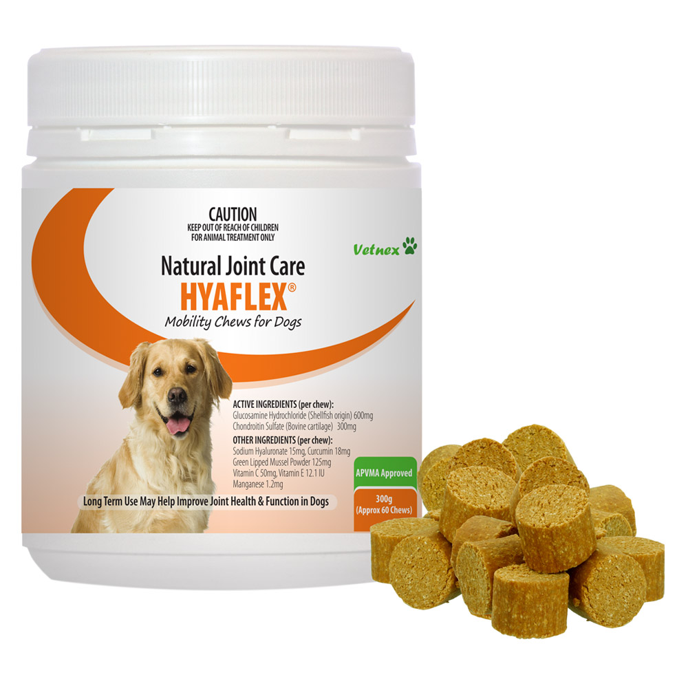 Vetnex Hyaflex Natural Joint Care Mobility Chews for Dogs for Dog Supplies