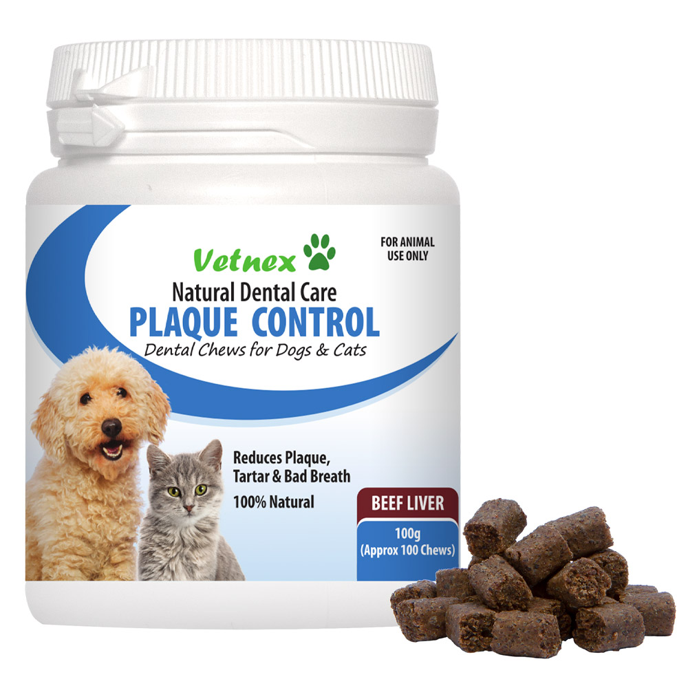 Vetnex Plaque Control Natural Dental Care Chews for Dogs & Cats for Dog Supplies