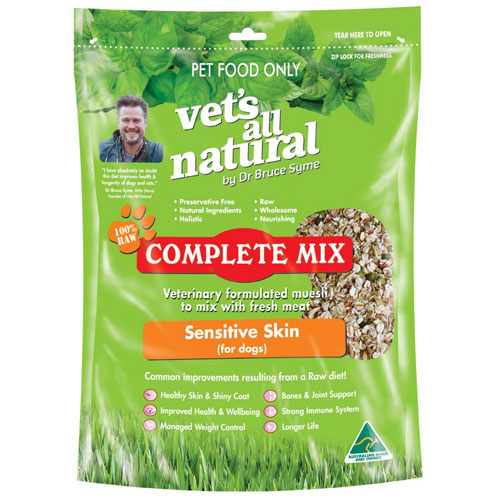 Vets All Natural Complete Mix Sensitive Skin Dog Dry Food for Pet Foods