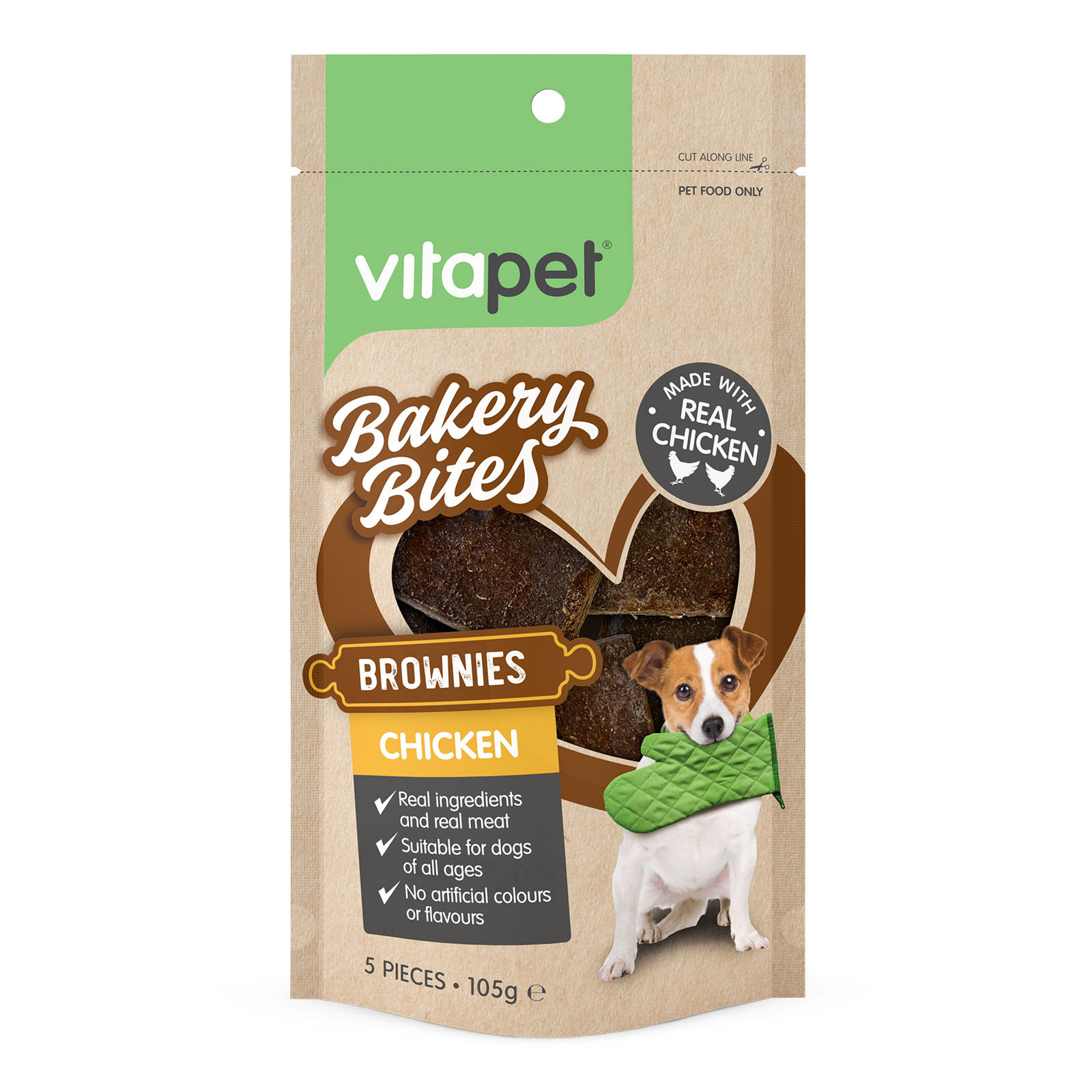 VitaPet Bakery Bites Chicken Brownies Dog Treats for Dog Supplies