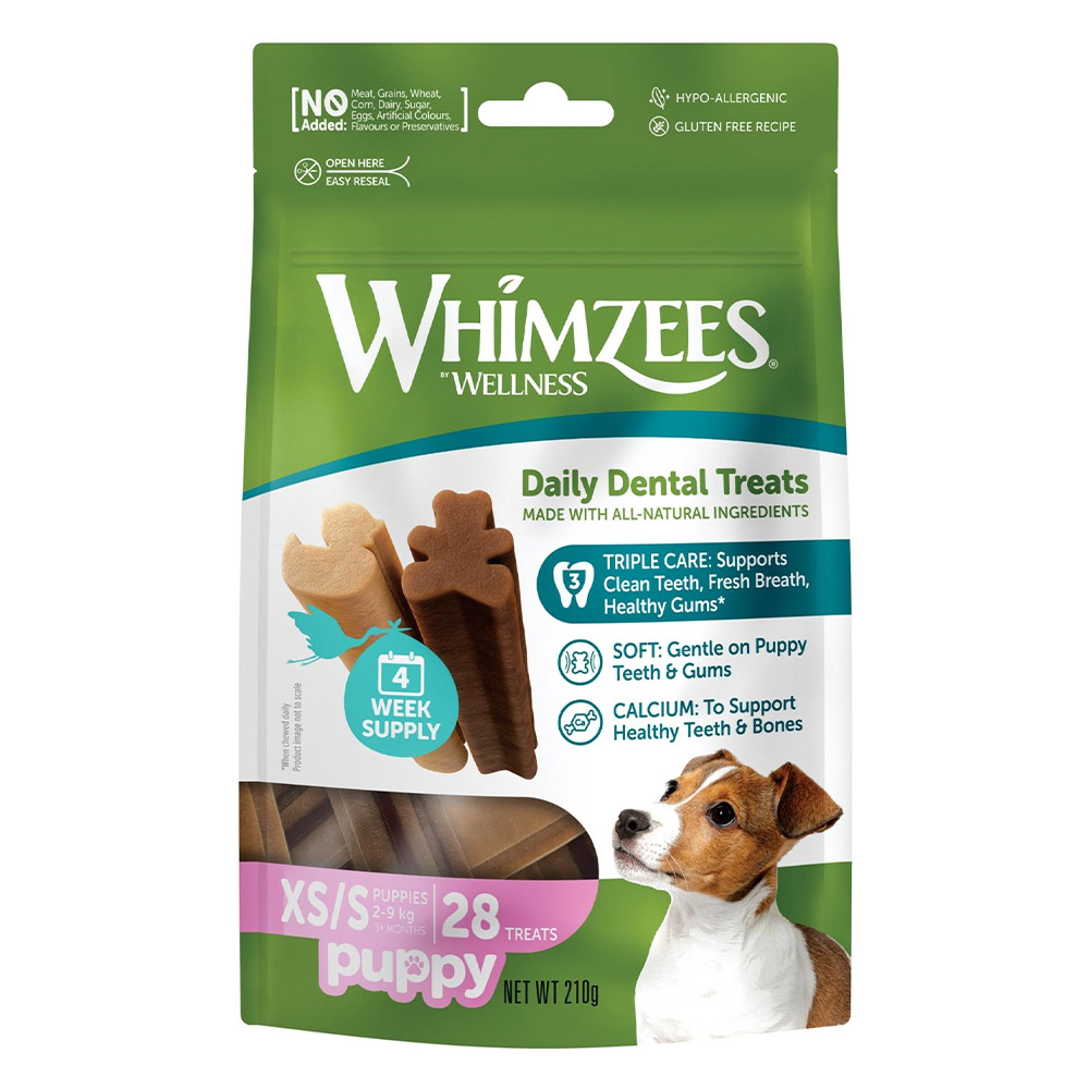Whimzees Puppy Valuebag Dental Treats Xsmall Small 28'S