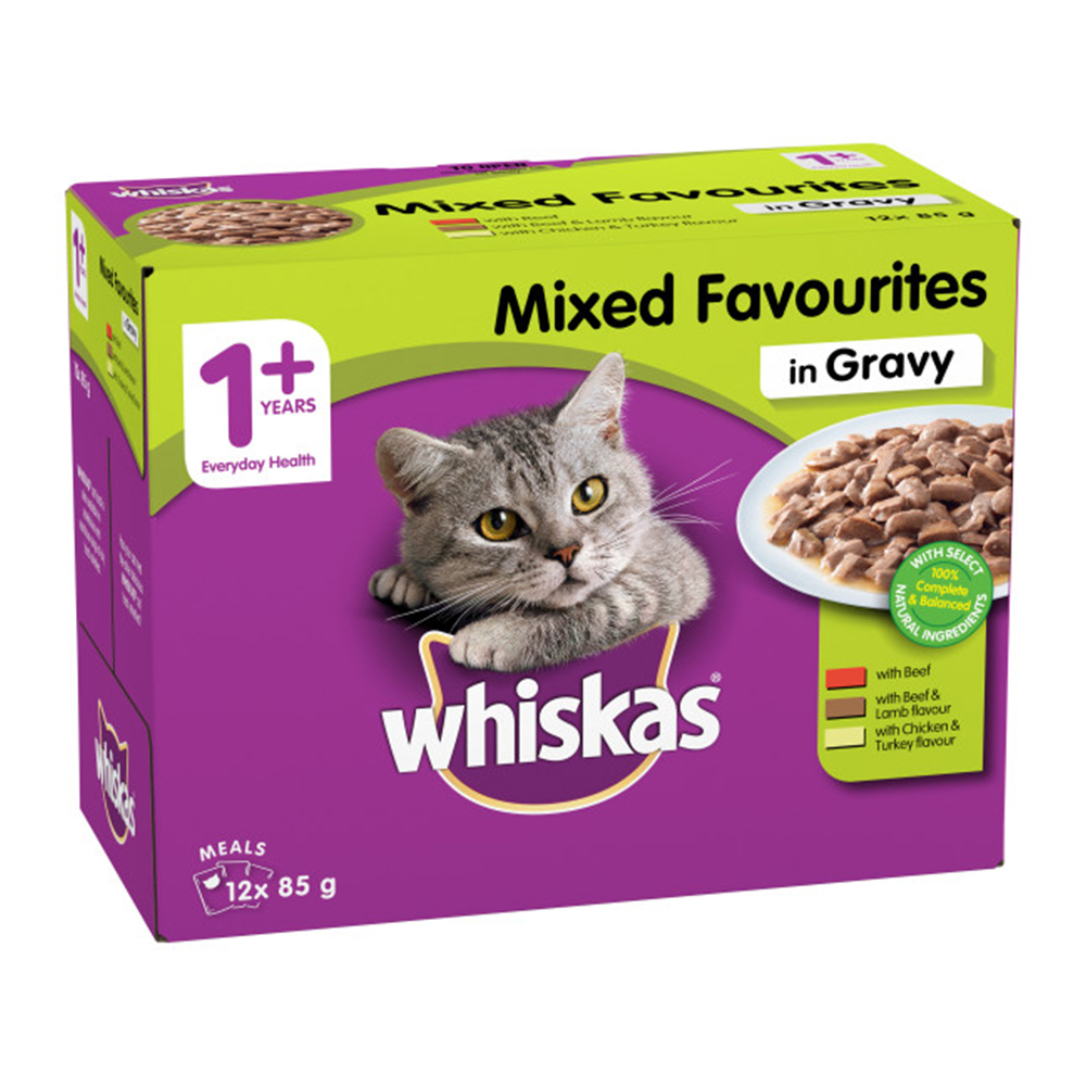 Whiskas Adult 1+ Years Mixed Favourites in Gravy Wet Cat Food