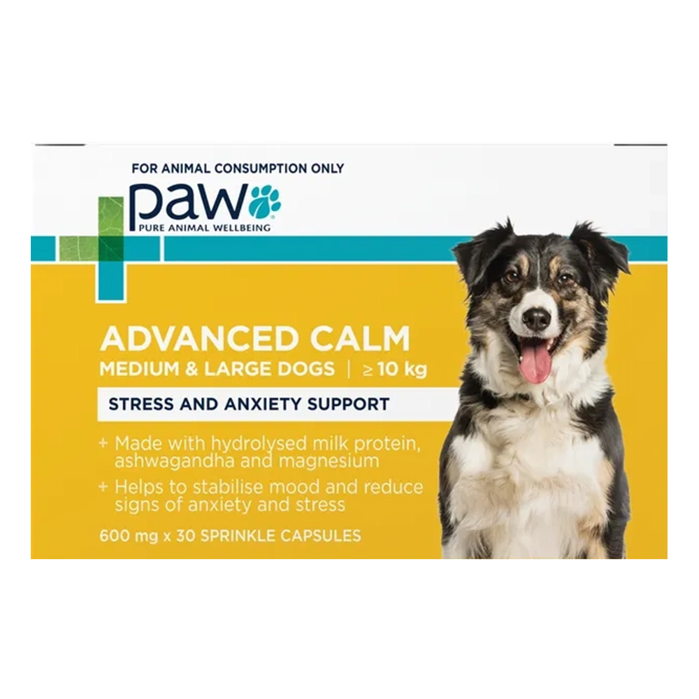 Paw Advanced Calm Stress And Anxiety Support For Dogs Medium & Large (Over 10 Kg) 30 Capsules