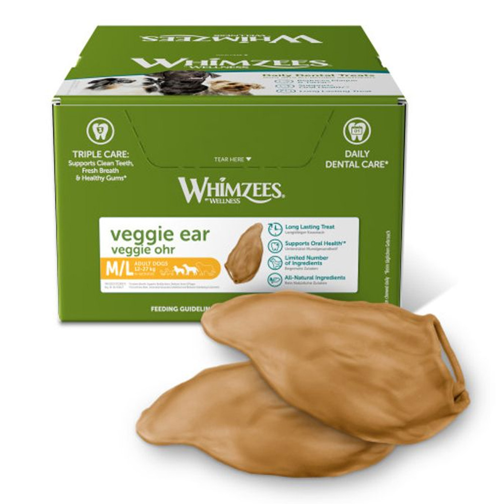 Whimzees Veggie Ear Bulk Box Dog Dental Treats