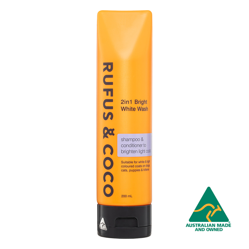 Rufus & Coco 2 in 1 Bright White Wash Shampoo and Conditioner for Dogs, Cats, Puppies & Kittens for Dog Supplies