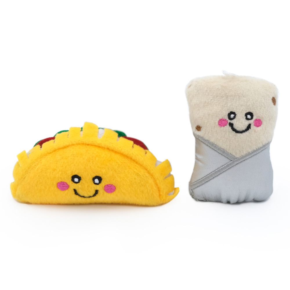 Zippy Claws Nomnomz Toys For Cats - Taco And Burrito 1 Pack