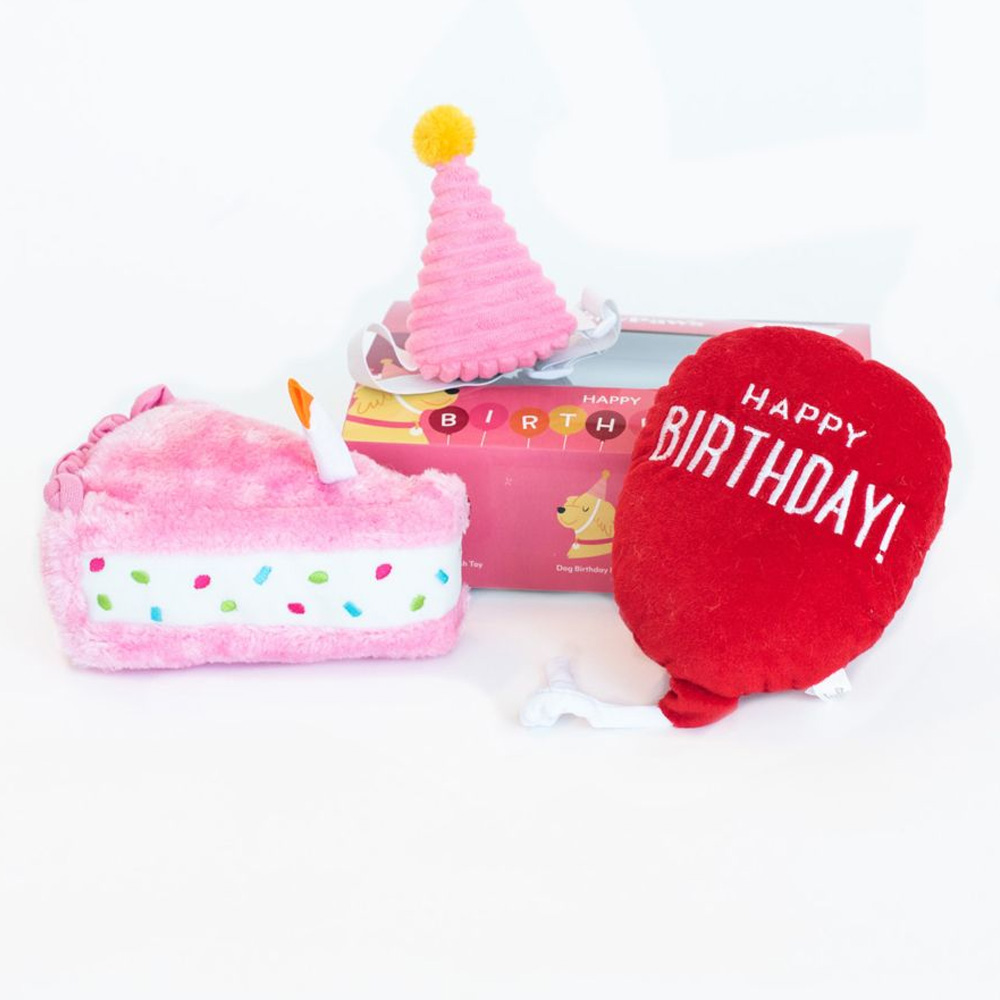 Zippy Paws Birthday Box For Dogs - Pink 1 Pack