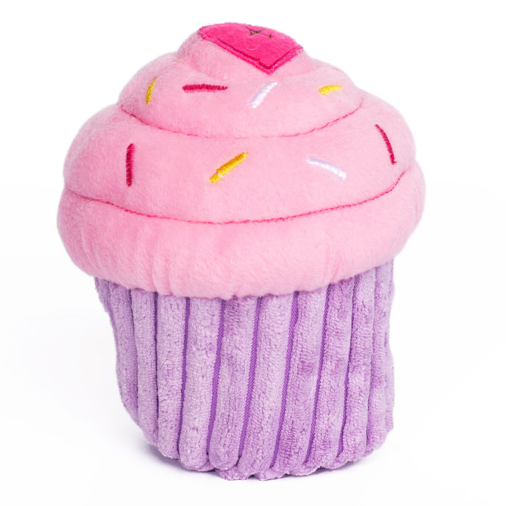 Zippy Paws Birthday Cupcake Toys For Dogs - Pink 1 Pack