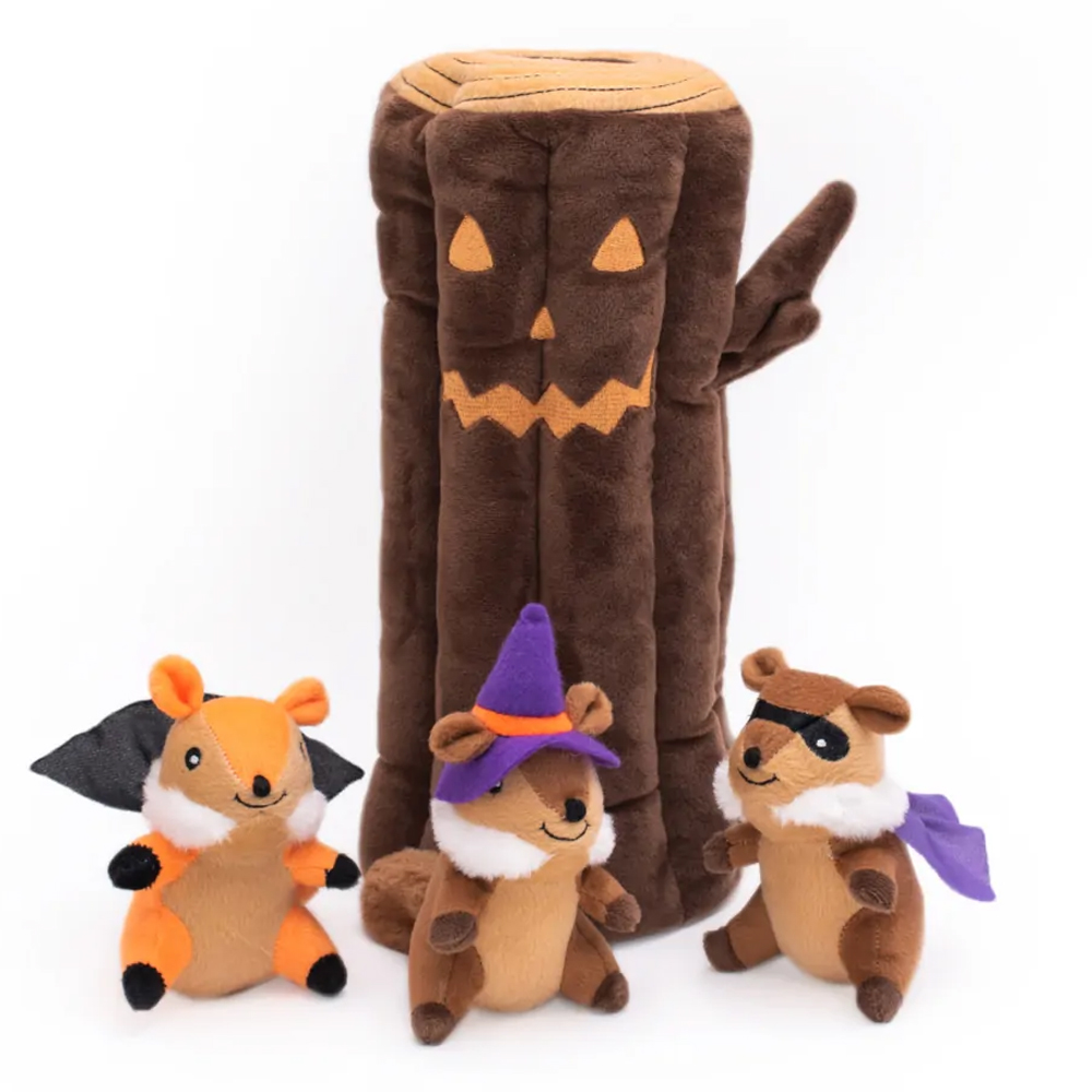 Zippy Paws Halloween Burrow Toys For Dogs - Haunted Log 1 Pack