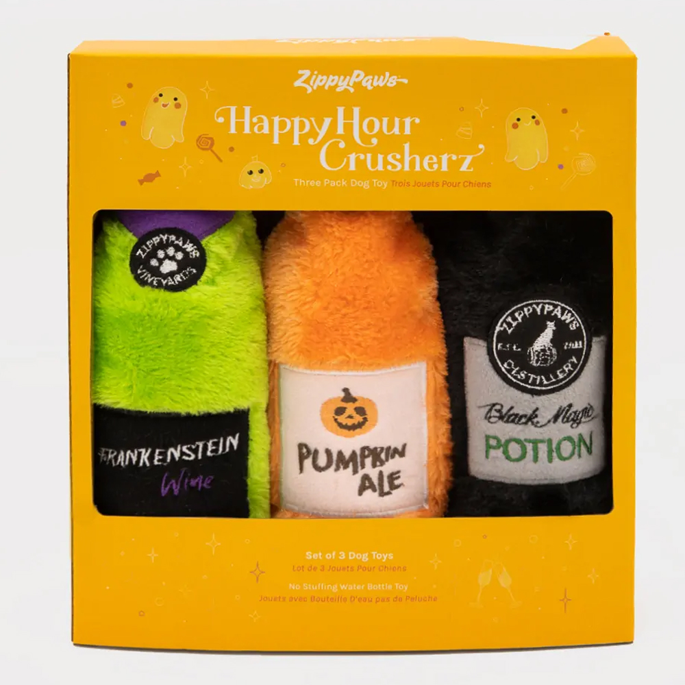Zippy Paws Halloween Happy Hour Crusherz Toys For Dogs - Set Of 3 1 Pack