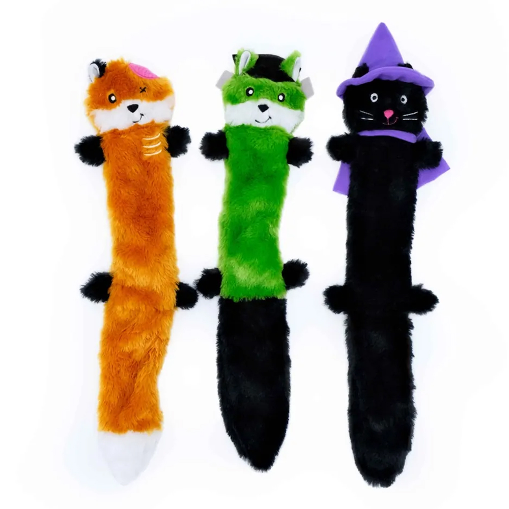 Zippy Paws Halloween Skinny Peltz 3-Pack Toys for Dogs for Dog Supplies