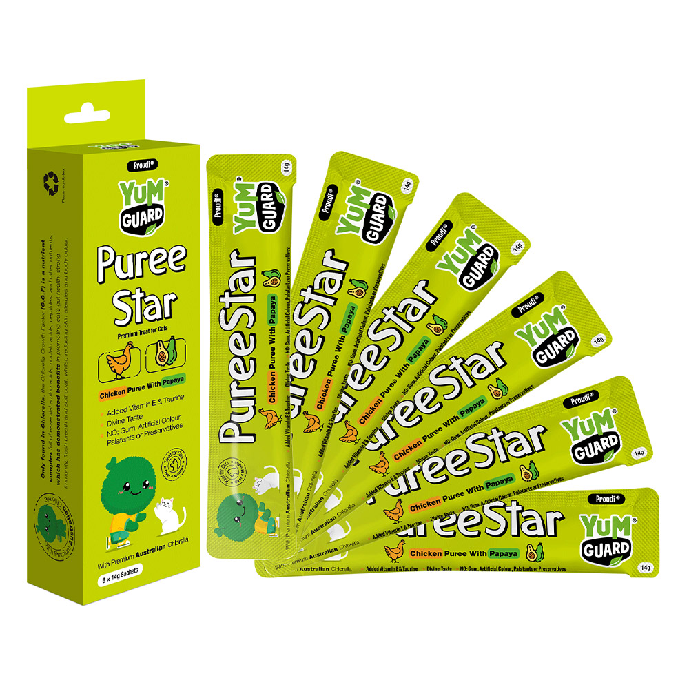 Yumguard Puree Star Cat Treats (Chicken With Papaya) 14 Gms 6 Pack